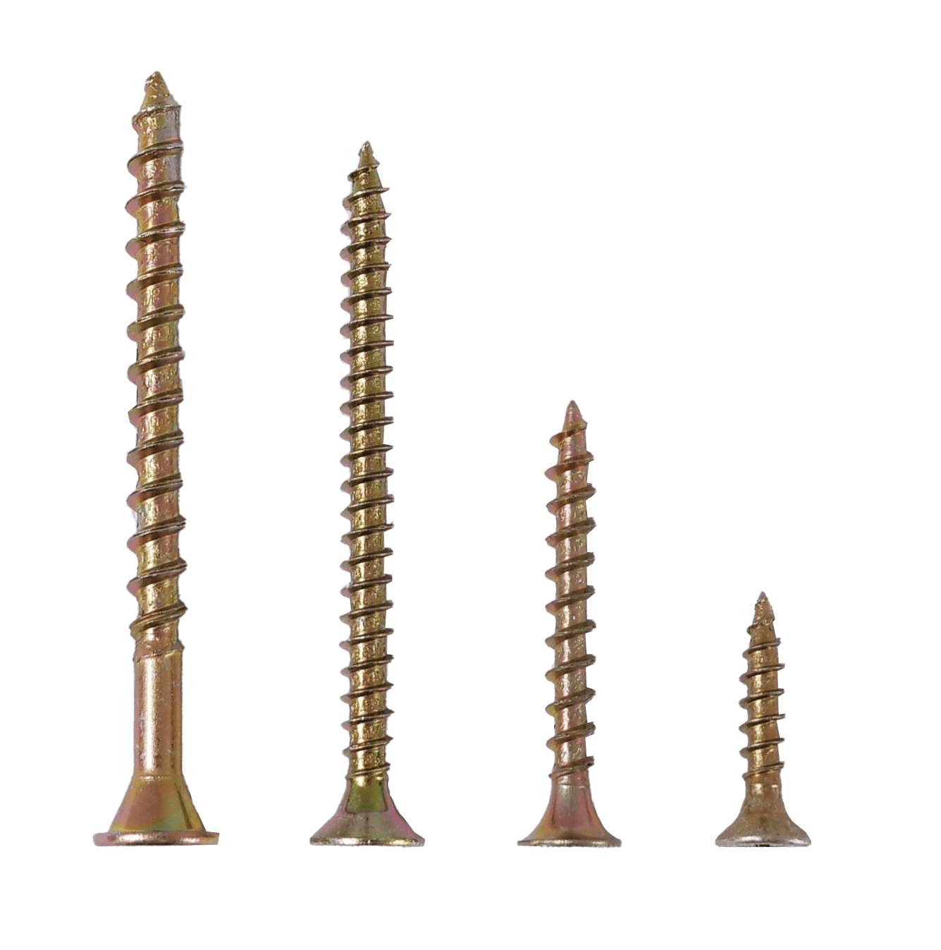The screws in size order 